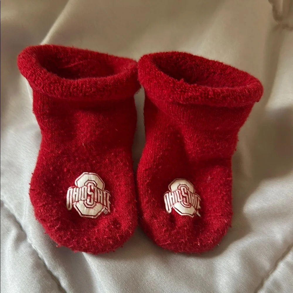 Cozy Red Infant Socks with Cuffed Top